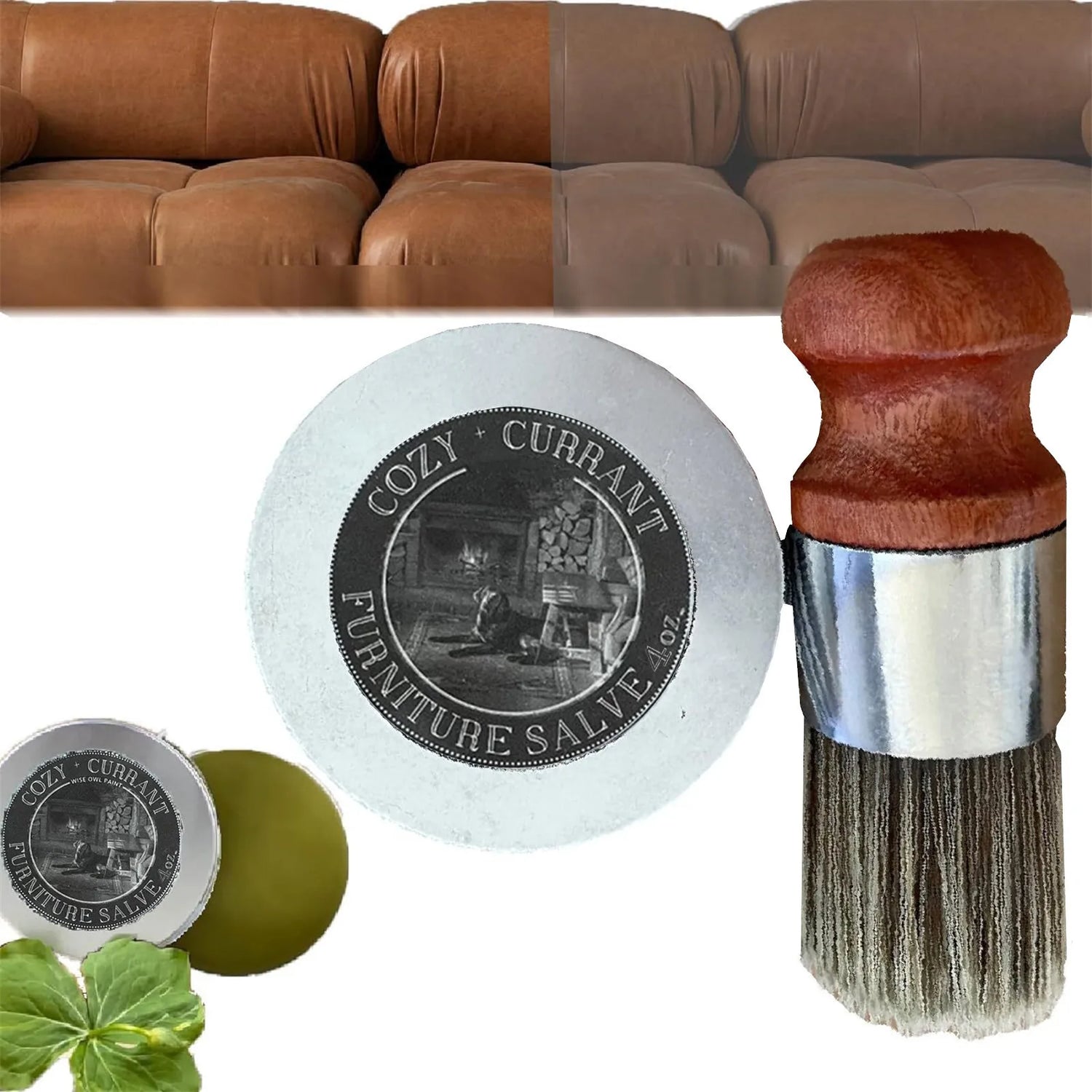 Leather &amp; Furniture Cream and Polishing Brush