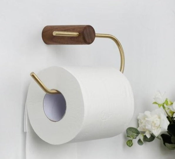 Wooden toilet paper holder