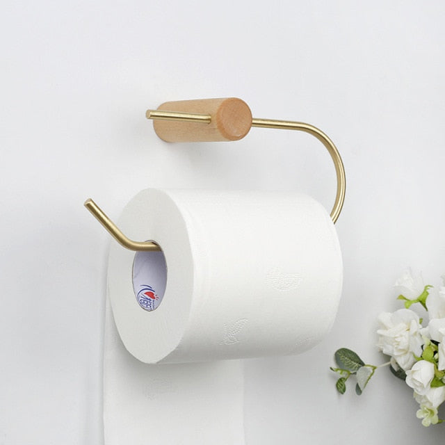 Wooden toilet paper holder